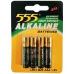 555 ALKALINE BATTERIES AAA PACK OF 4
