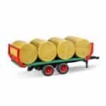 BRUDER 02220 BALE TRANSPORT TRAILER WITH 8 ROUND BALES