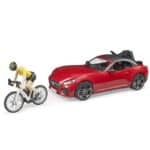 BRUDER ROADSTER WITH RACING BICYCLE AND CYCLIST 03485