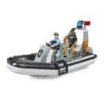 BRUDER BWORLD POLICE BOAT WITH ROTATING BEACON LIGHT 2 FIGURES AND ACC. 062733