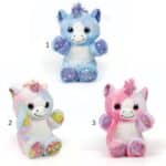 PLUSH MULTICOLOUR UNICORN WITH STARS 22CM 20733