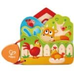 HAPE EARLY EXPLORER WOODEN BABY S FARM ANIMAL BOOK E0046A