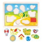 HAPE PEPE FRIENDS WOODEN PUZZLE 3IN1 SUNNY VALLEY E1601A