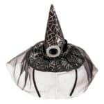 BLACK SATIN MINI HAT WITH BUCKLE AND VEIL 369-03995