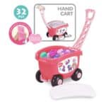 HANDCART SORAGE BOX WITH 32PCS SOFT RUBBER BUILDING BLOCKS PINK
