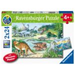 RAVENSBURGER 2X24 PCS PUZZLE DINOSAURS 05128