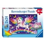 RAVENSBURGER 2X24 PIECES PUZZLE UNICORN 05677