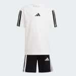 ADIDAS LITTLE KIDS 3-STRIPES TEE AND SHORTS SET JE1401