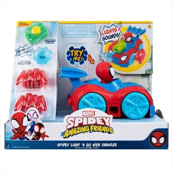 SPIDEY AND HIS AMAZING FRIENDS - DELUXE FEATURE VEHICLE SPIDEY LIGHT N GO WEB CRAWLER JWS00201