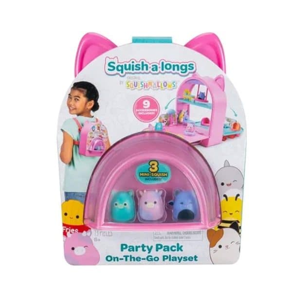 SQUISH-A-LONGS - BACKPACK PLAY SET 12PCS WITH FIGURES  ACCESSORIES JWSL0036