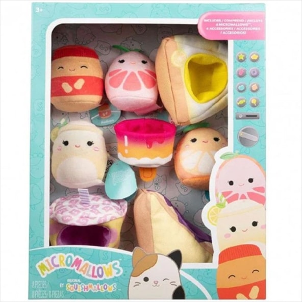 MICROMALLOWS - PLAY SET 8PCS PLUSH 6PCS SQUISHMALLOWS  ACCESSORIES SQMM0018