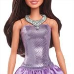 BARBIE FASHIONISTAS -  BROWN HAIR WITH SEQUINED PURPLE DRESS HYT92 - Image 4