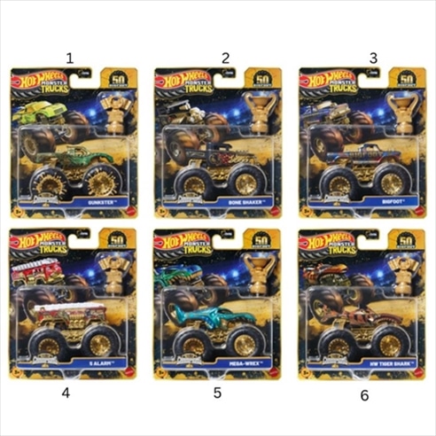 HOT WHEELS MONSTER TRUCKS TROPHY CHAMPIONS PREMIUM DIE-CAST 1:64 SCALE  TROPHY JDV96