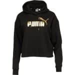 PUMA ESS CROPPED METALLIC LOGO PULL HOODIE WMN