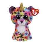 TY BEANIE BOOS GISELLE FLUFFY LEOPARD UNICORN MULTICOLORED 15CM 1607-36284