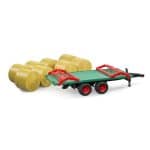 BRUDER 02220 BALE TRANSPORT TRAILER WITH 8 ROUND BALES - Image 2