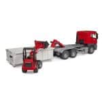 BRUDER MAN TGS TRUCK WITH ROLL-OFF CONTAINER AND SCHAFFER YARD LOADER 03767 - Image 2