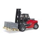 BRUDER 02513 LINDE HT160D STACKER WITH PALLET AND 3 PALLET CAGES *D*