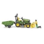 BRUDER 062104 BWORLD GARDENKEEPER WITH JOHN DEERE LAWNMOWER TRACTOR - Image 2
