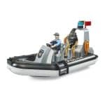 BRUDER BWORLD POLICE BOAT WITH ROTATING BEACON LIGHT 2 FIGURES AND ACC. 062733