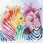 DIAMOND DOTZ RAINBOW ZEBRAS DD8.005