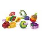HAPE EARLY EXPLORER WOODEN FRUITS WITH STRING CATERPILLAR E1072A