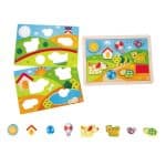 HAPE PEPE FRIENDS WOODEN PUZZLE 3IN1 SUNNY VALLEY E1601A - Image 2