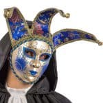 BLUE JOLLY MASK WITH BELLS AND DAMAS 369-01362 - Image 2