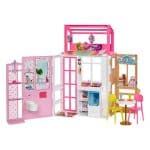 BARBIE DOLLHOUSE WITH 2 LEVELS 4 PLAY AREAS HCD47 - Image 2