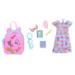 BARBIE DELUXE CLIP-ON BAG WITH SCHOOL OUTFIT AND FIVE THEMED ACCESSORIES HJT42 - Image 3