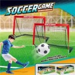 BLACK NET DOUBLE GOAL FOOTBALL GOAL