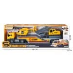 1:16 LIGHT MUSIC INERTIA EUROPEAN TRAILER WITH 2 SLIDING HELICOPTERS EXCAVATORS