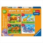RAVENSBURGER MY FIRST PUZZLES 6/8/10/12 PCS WHERE DO I LIVE 03058