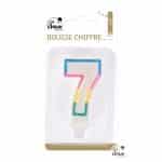 PTIT CLOWN GLITTER CANDLE - 7 YEAR - MULTICOLOUR 80197