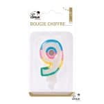 PTIT CLOWN GLITTER CANDLE - 9 YEAR - MULTICOLOUR 80199