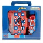 STOR MARVEL SPIDERMAN SET SANDWICH MAKER CUTLERY + ALUMINUM BOTTLE 400ML 74763