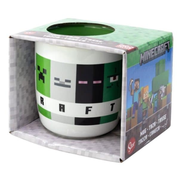 STOR : MINECRAFT SQUARED PATTERN  - YOUNG ADULT CERAMIC ELITE  MUG IN GIFT BOX 385ML 75618