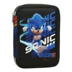 GIM DOUBLE PENCIL CASE SONIC 3 THE HEDGEHOG 334-86100