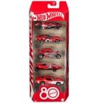 HOT WHEELS CARS SET OF 5 - MATTEL 80 YEARS JGK08