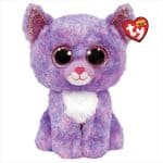 TY BEANIE BOOS CASSIDY FLUFFY CAT LILAC 23CM 1607-36486