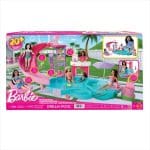 BARBIE DREAM POOL PLAYSET WITH SLIDE AND BUBBLING HOT TUB JFP01