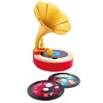 HAPE EARLY MELODIES WOODEN PHONOGRAPH TUNE TIME E0641K