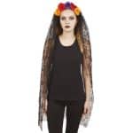 PTIT CLOWN DAY OF THE DEAD HEADBAND WITH VEIL 16108
