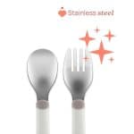 CHICCO BABY CUTLERY SET METAL FORK  SPOON PINK F05-16102-15 - Image 3