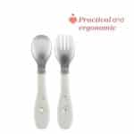 CHICCO BABY CUTLERY SET METAL FORK  SPOON PINK F05-16102-15 - Image 4