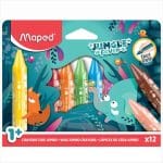 MAPED JUNGLE FEVER WAX MAXI CRAYONS 12PCS 861400