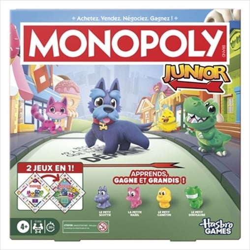 HSG1856.jpg MONOPOLY - JUNIOR SQUARE 2 IN 1 BOARD GAME G1856 - Image 1
