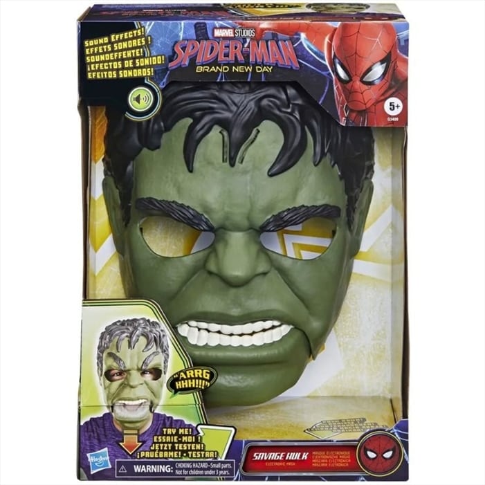 HSG3409.jpg SPIDER-MAN - BRAND NEW DAY - SAVAGE HULK ROLEPLAY MASK G3409 - Image 1