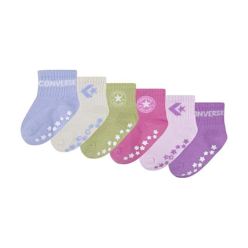 NC0305-BGW.jpg CONVERSE 6-PAIRS INFANT GRIPPER SOCKS NC0305 - Image 1