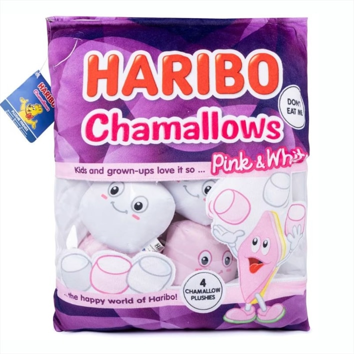 RF55-0101.jpg HARIBO PLUSH SNACK CHAMALLOWS - 4 MINI PLUSH MARSHMALLOWS 55-0101 - Image 1